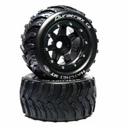 Duratrax Hatchet MT Belt 2.8" Mounted Front/Rear Tires .5 Offset 17mm, Black (2) for Tires & Wheels