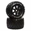 Duratrax Six Pack ST Belt 3.8" Mounted Front/Rear Tires 0 Offset 17mm, Black (2) for Tires & Wheels -DURATRAX Sales DTXC5618 A0 7UWF65RL